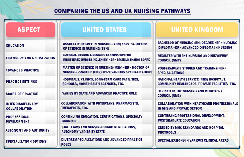 Comparing the US and UK Nursing Pathways
